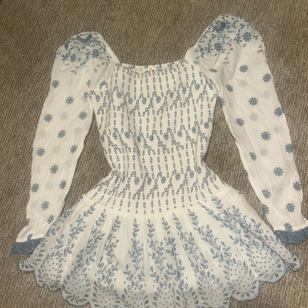 LoveShackFancy blue and white Jayce dress - Picture 3 of 3